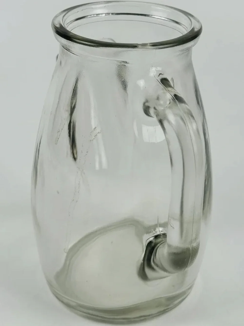 Vintage Clear Glass Snub Nose Pitcher